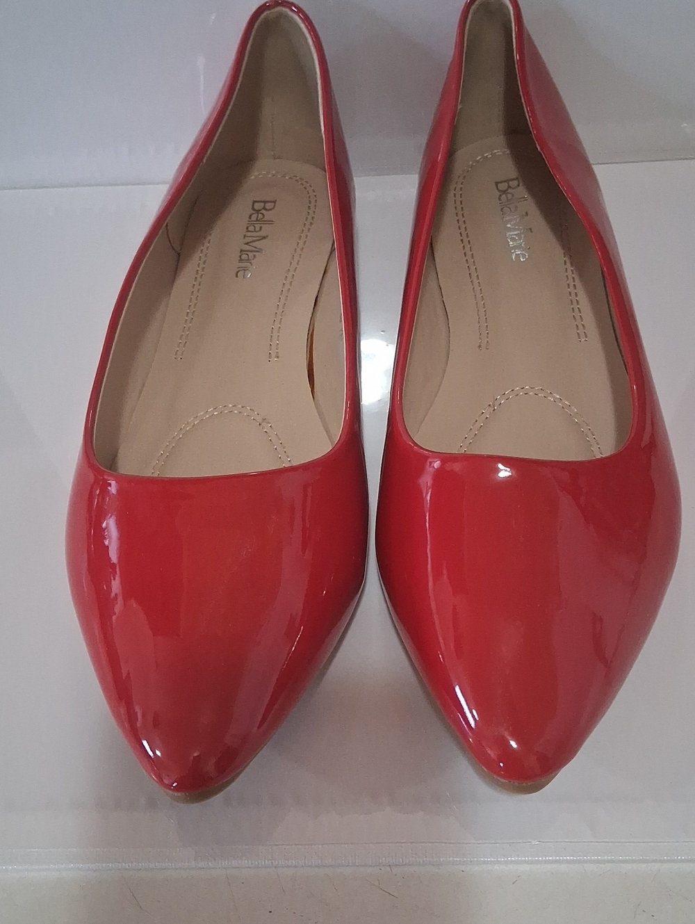 Bella Marie Red Patent Pointed Toe Flats